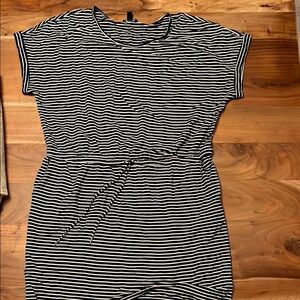 Hilary Radley Navy and White Striped Top